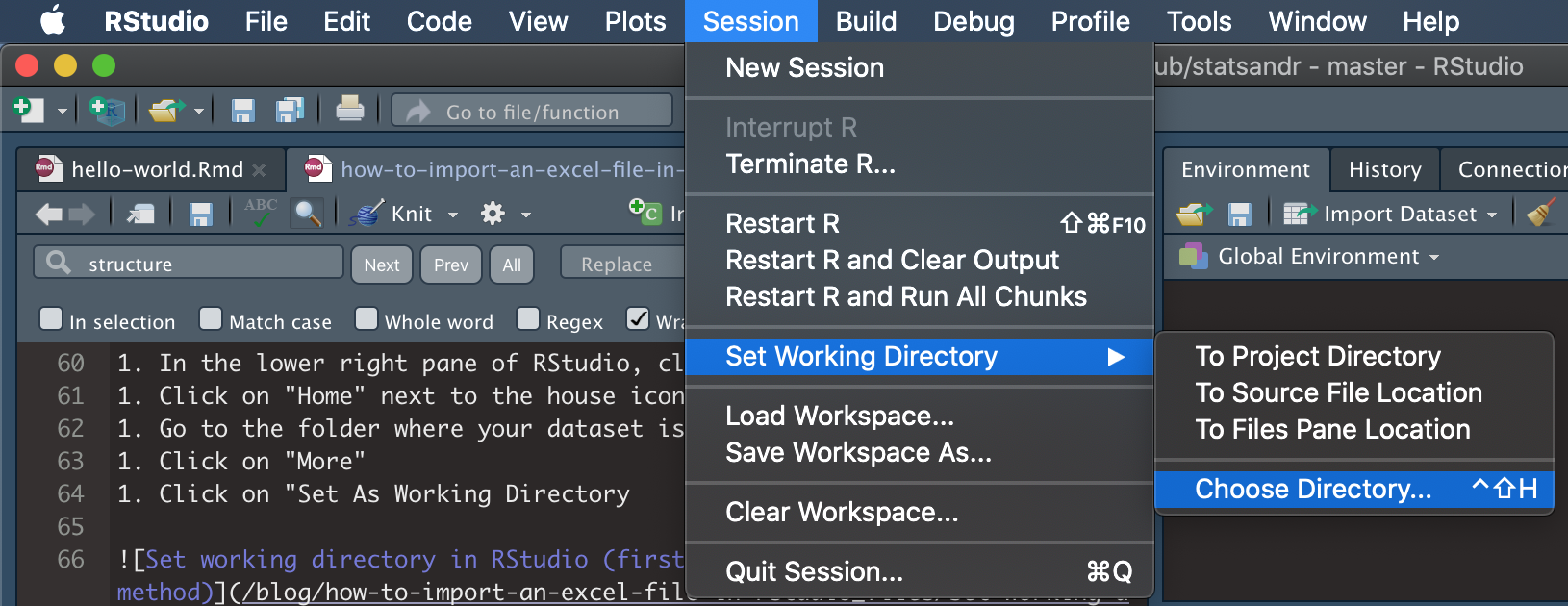 Set working directory in RStudio (user-friendly method)